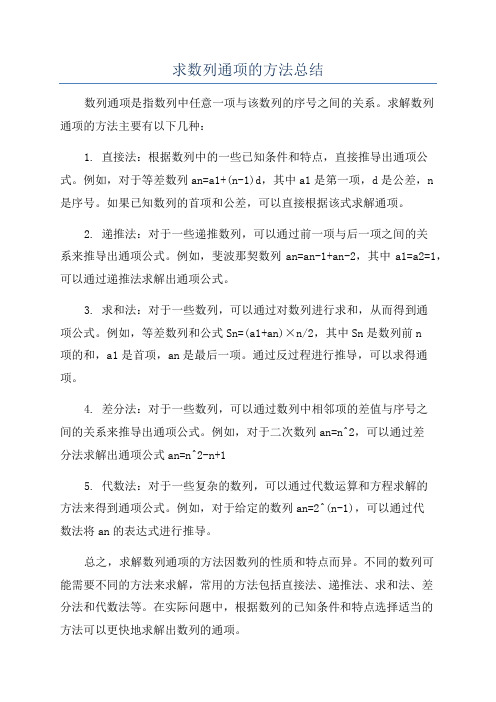 求数列通项的方法总结