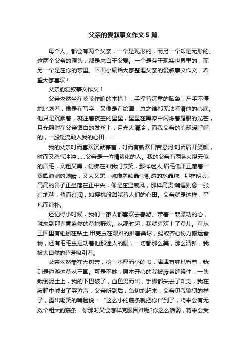 父亲的爱叙事文作文5篇