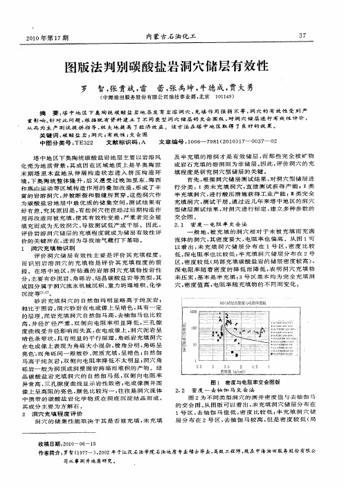 图版法判别碳酸盐岩洞穴储层有效性