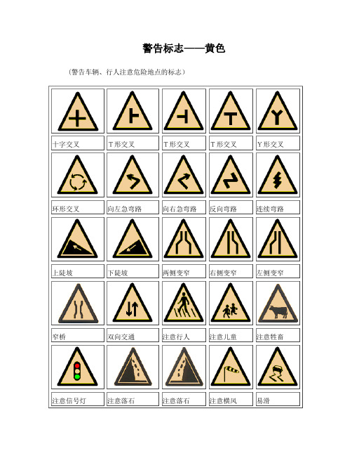 驾照科目一考试交通标志大全