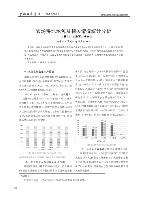 农场耕地承包及相关情况统计分析——以黑龙江省汤原农场为例