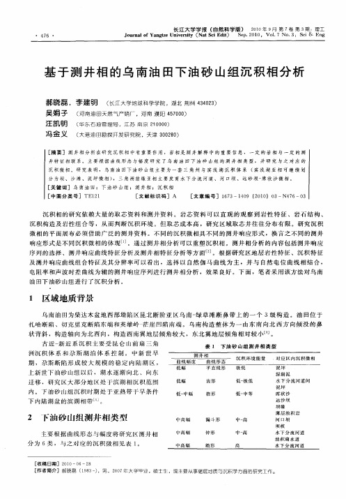 基于测井相的乌南油田下油砂山组沉积相分析