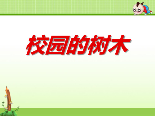 教科版三年级科学上册课件：1.2校园的树木课件