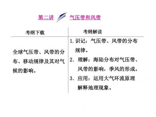 高三一轮用 第二章第二讲 气压带和风带