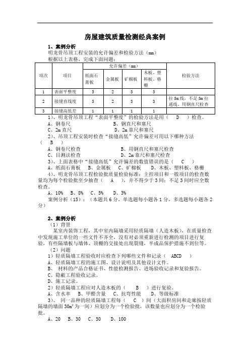 房屋建筑质量检测经典案例