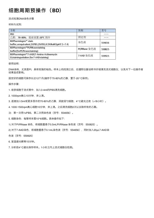 细胞周期预操作（BD）