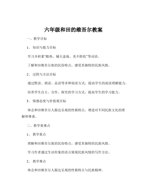 六年级和田的维吾尔教案