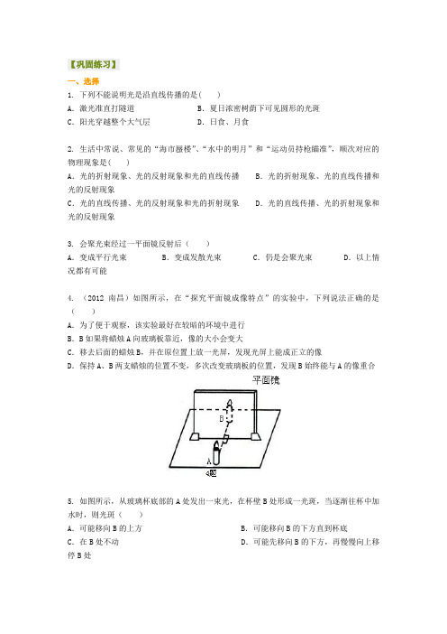 光现象全章复习与巩固