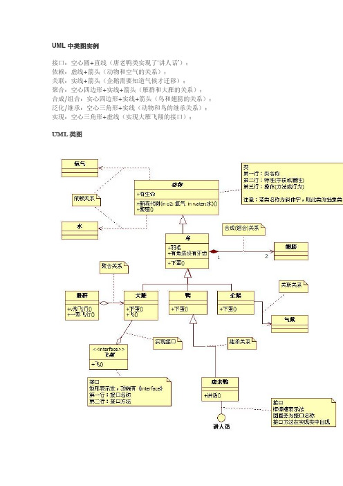 完整word版,UML中类图实例(动物)