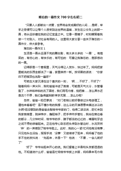 难忘的一幕作文700字左右初二