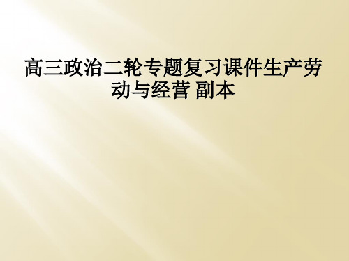 高三政治二轮专题复习课件生产劳动与经营 副本