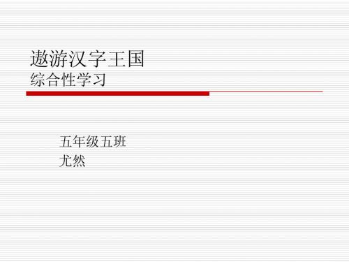 《遨游汉字王国》PPT课件