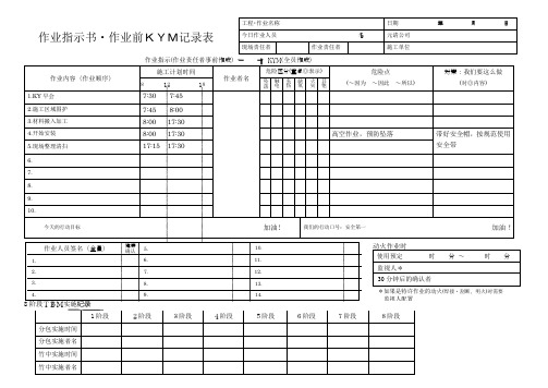 书式2.29 TBM(KYM)実施记录表