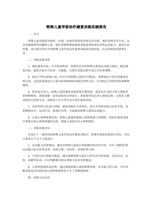 特殊儿童学前动作康复训练实践报告