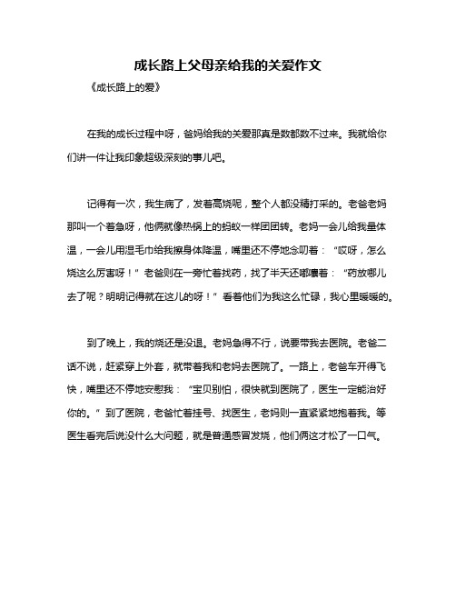 成长路上父母亲给我的关爱作文