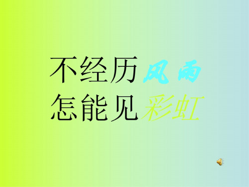 九年级政治不经历风雨怎能见彩虹