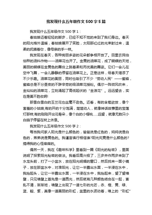 我发现什么五年级作文500字5篇