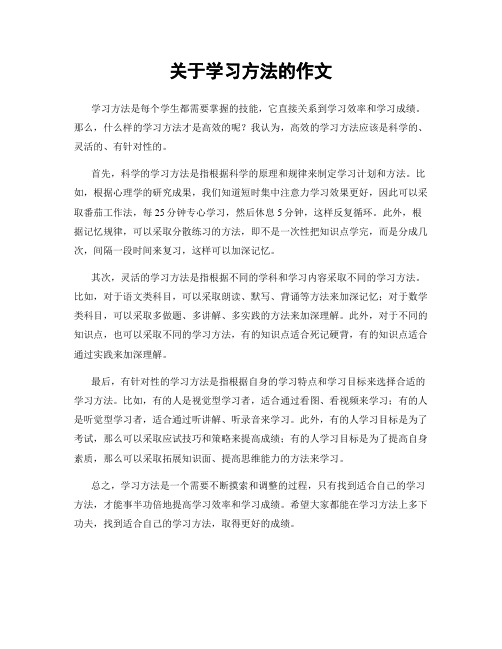 关于学习方法的作文