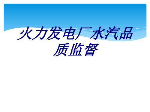 火力发电厂水汽品质监督专题培训课件