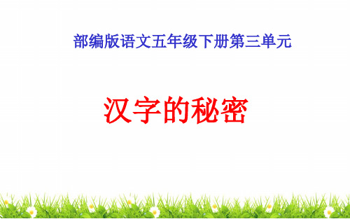 最新部编版(人教)五年级下册语文《汉字的秘密》教学课件