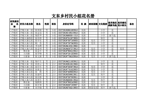 各村组干部花名册