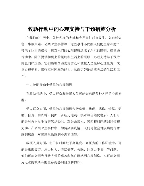 救助行动中的心理支持与干预措施分析