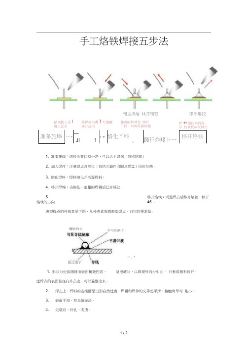 手工烙铁焊接五步法