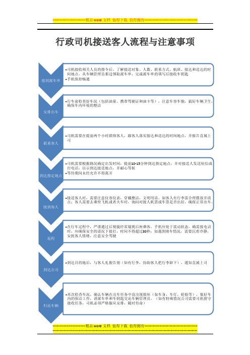 行政司机接送客人流程与注意事项