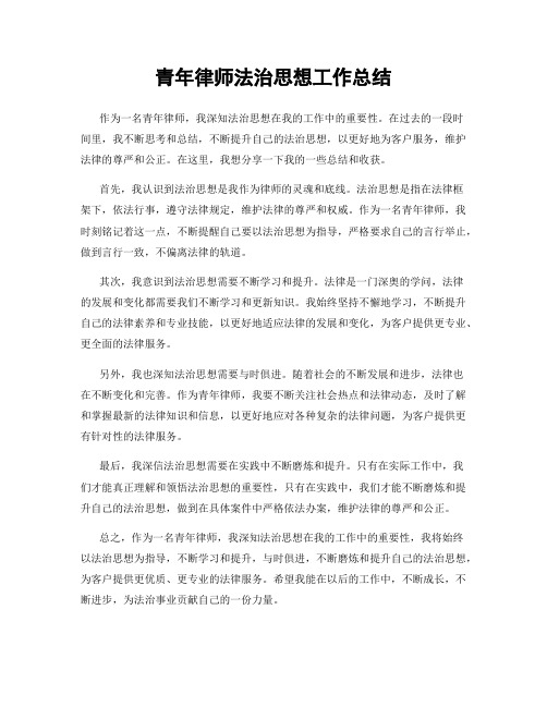 青年律师法治思想工作总结