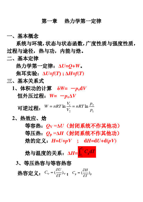 物理化学知识点总结