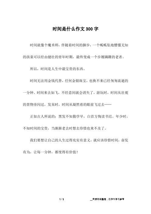 时间是什么作文300字