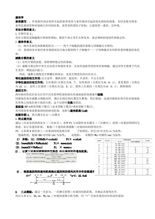 遗传育种学考点总结