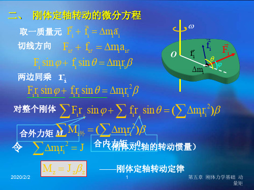 力学10-转动定律,转动惯量,刚体绕定轴转动中的功、能量、功能关系