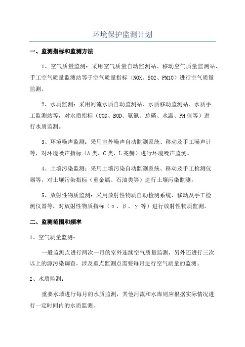 环境保护监测计划