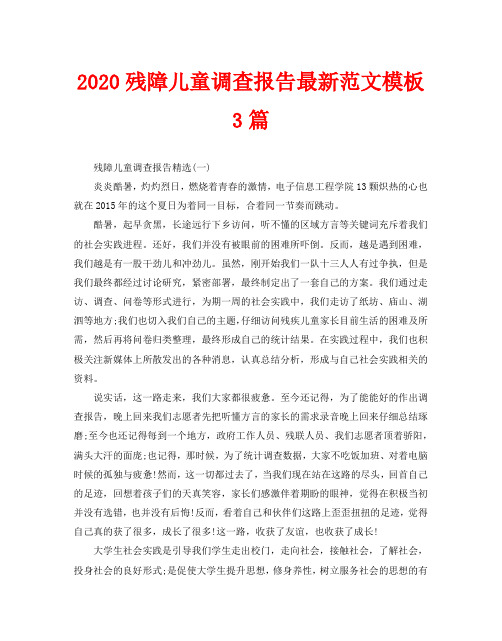 2020残障儿童调查报告最新范文模板3篇