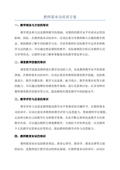 教师基本功培训方案