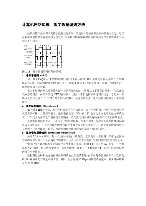 计算机网络原理  数字数据编码方法