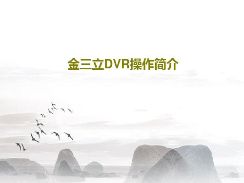 金三立DVR操作简介共53页文档