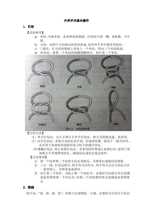 外科基本操作(打结、剪线、拆线、缝合)