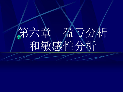 第六章盈亏平衡分析和敏感性分析pppt课件(专业版)