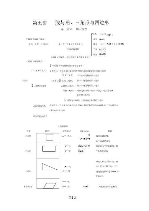 六年级下册小升初试题平面图形讲义及练习题通用版