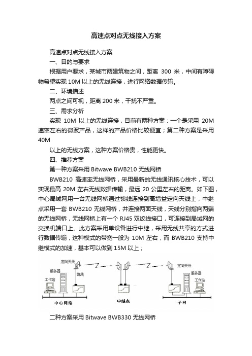 高速点对点无线接入方案