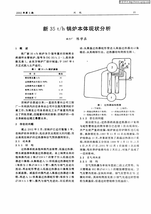 新35t／h锅炉本体现状分析