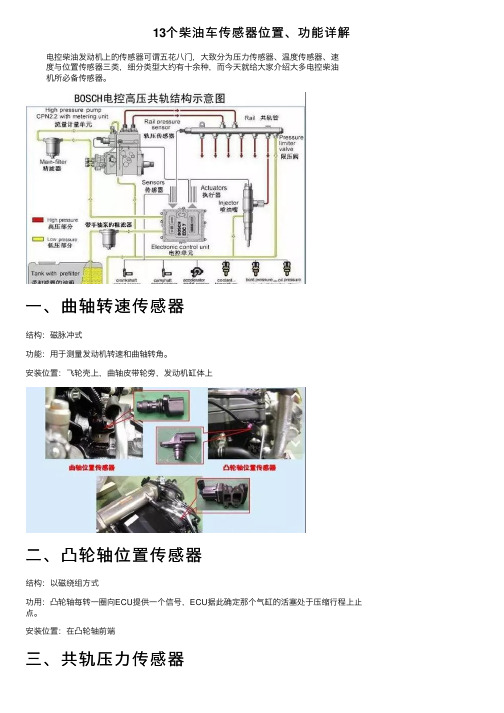 13个柴油车传感器位置、功能详解