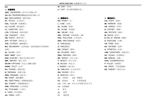 CAD2008快捷键大全