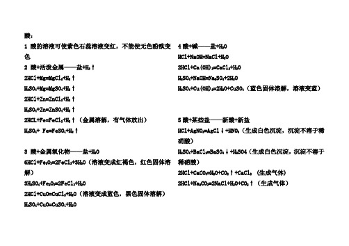 酸碱盐化学方程式