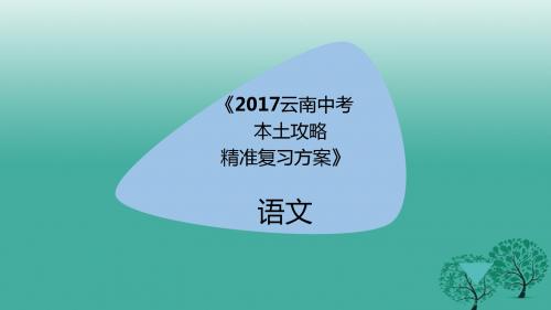 云南省2017届中考语文总复习：句子的衔接与排序精准复习ppt课件