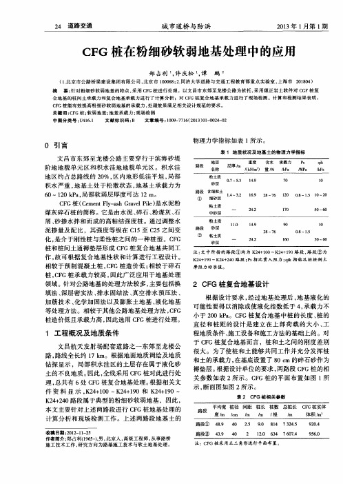 CFG桩在粉细砂软弱地基处理中的应用