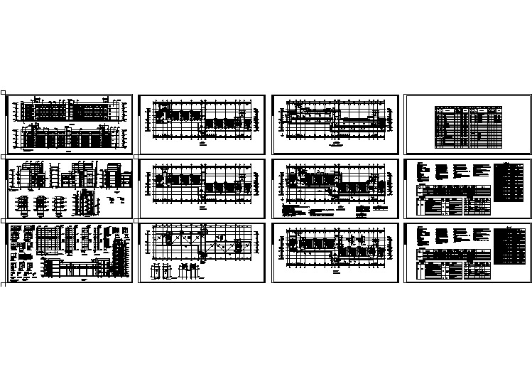 某大学教学楼全套建筑cad图（共12张）