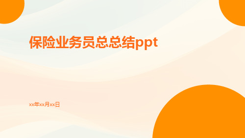 保险业务员总总结ppt